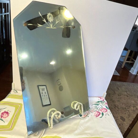 Etched top mirror vintage wall mirror must see - Picture 2 of 8